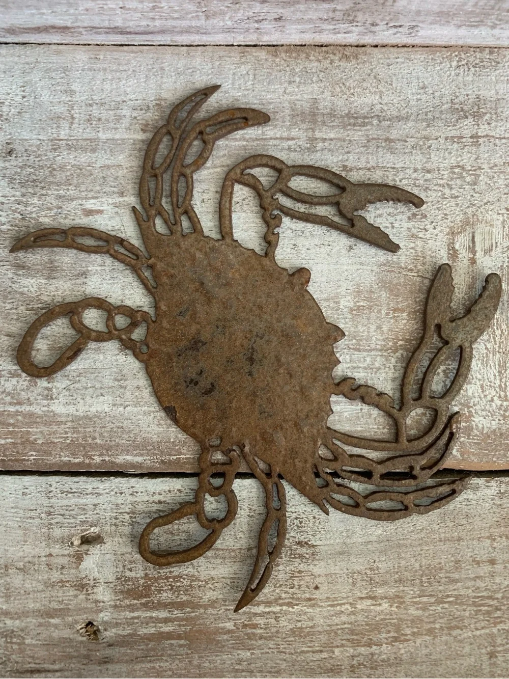 Rustic Coastal Metal Wall Art Set Crab Seahorse Starfish Beach Nautical Decor